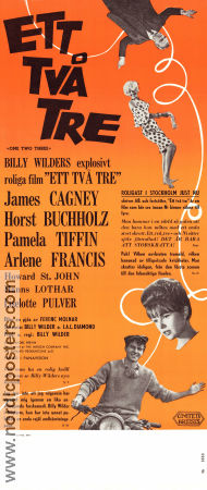 Ett två tre 1961 poster James Cagney Horst Buchholz Pamela Tiffin Billy Wilder