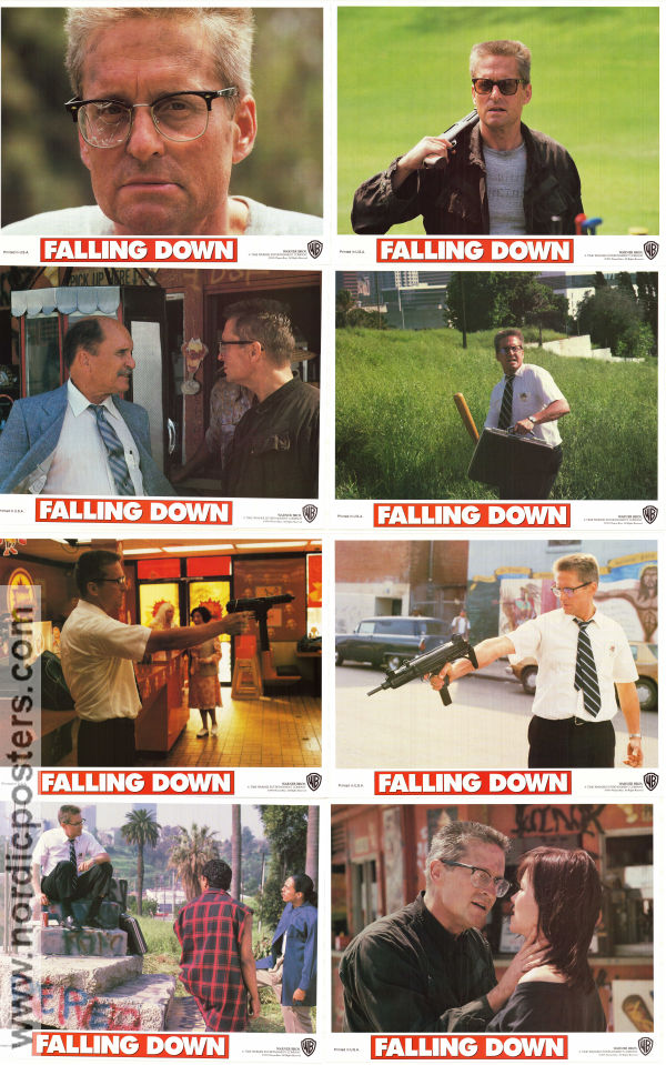 Falling Down 1993 lobbykort Michael Douglas Robert Duvall Barbara Hershey Joel Schumacher