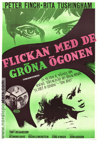 Flickan med de gröna ögonen 1964 poster Rita Tushingham Peter Finch Desmond Davis Romantik