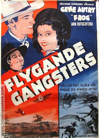 Flygande gangsters 1941 poster Gene Autry Ann Rutherford Flyg