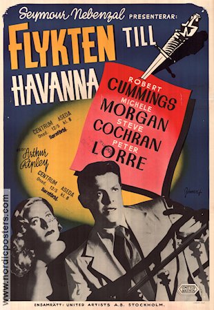 Flykten till Havanna 1946 poster Robert Cummings Michele Morgan Film Noir