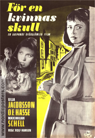 För en kvinnas skull 1957 poster OE Hasse Ulla Jacobsson Maximilian Schell Rolf Hansen