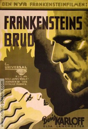 Frankensteins brud 1936 poster Boris Karloff Elsa Lanchester Hitta mer: Frankenstein