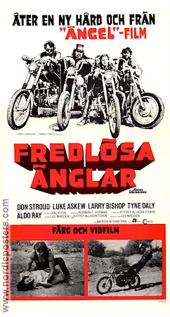 Fredlösa änglar 1970 poster Don Stroud Luke Askew Larry Bishop Lee Madden Motorcyklar