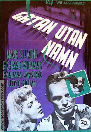 Gatan utan namn 1948 poster Richard Widmark Mark Stevens Barbara Lawrence Film Noir