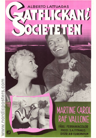 Gatflickan i societen 1954 poster Martine Carol Raf Vallone Mario Carotenuto Alberto Lattuada Damer
