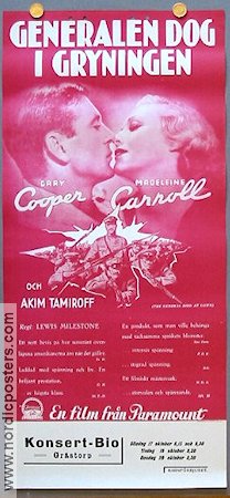 Generalen dog i gryningen 1936 poster Gary Cooper Madeleine Carroll