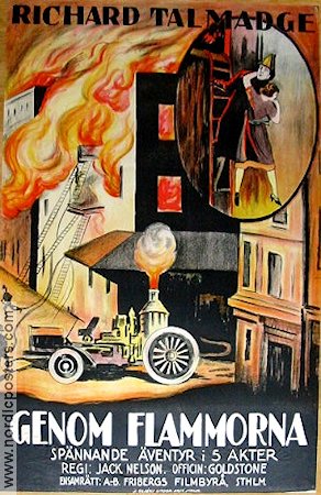 Genom flammorna 1923 poster Richard Talmadge Brand