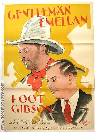 Gentlemän emellan 1929 poster Hoot Gibson Eric Rohman art