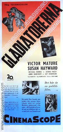 Gladiatorerna 1954 poster Victor Mature Susan Hayward Svärd och sandal