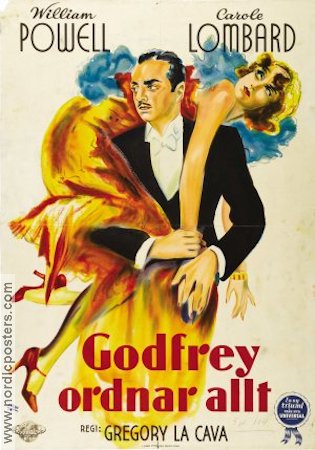 Godfrey ordnar allt 1936 poster William Powell Carole Lombard