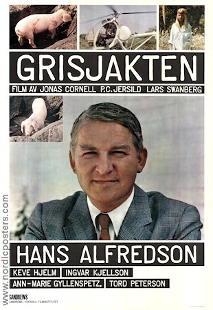 Grisjakten 1970 poster Hans Alfredson Ann-Marie Gyllenspetz Keve Hjelm Ingvar Kjellson Jonas Cornell Text: P C Jersild