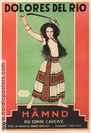 Hämnd 1928 poster Dolores del Rio James A Marcus Edwin Carewe