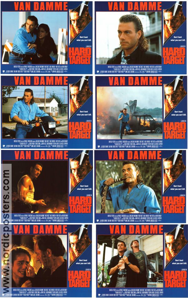 Hard Target 1993 lobbykort Jean-Claude Van Damme Lance Henriksen Yancy Butler John Woo Kampsport