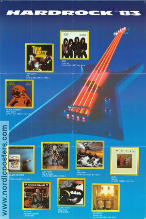 Hardrock 83 1983 affisch Kiss Thin Lizzy Black Sabbath Dio Rush Rock och pop
