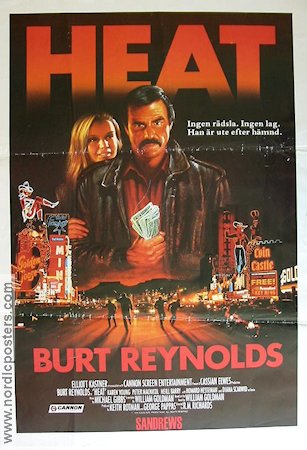 Heat 1986 poster Burt Reynolds Karen Young Gambling Pengar