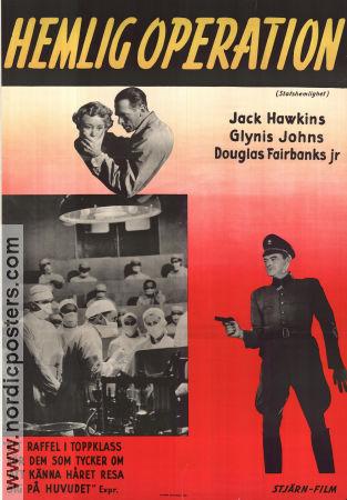Hemlig operation 1950 poster Jack Hawkins Douglas Fairbanks Jr Glynis Johns Sidney Gilliat Medicin och sjukhus