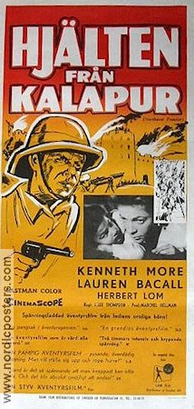 Hjälten från Kalapur 1959 poster Kenneth More Lauren Bacall Herbert Lom J Lee Thompson