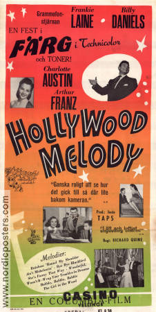 Hollywood Melody 1952 poster Frankie Laine Billy Daniels Charlotte Austin