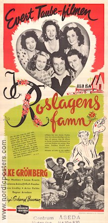 I Roslagens famn 1945 poster Åke Grönberg Artur Rolén Vera Lindby Schamyl Bauman Musik: Evert Taube Skärgård Musikaler