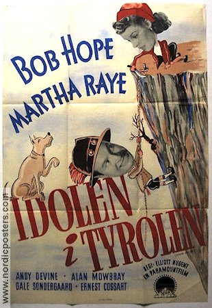 Idolen i Tyrolen 1939 poster Bob Hope Martha Raye Berg