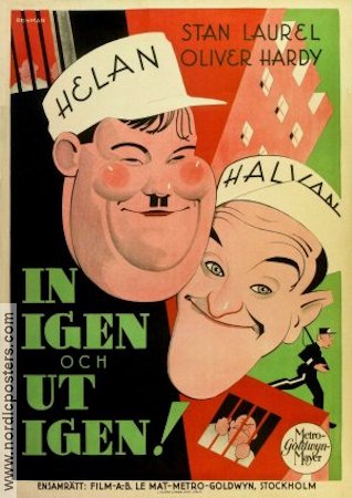 In igen och ut igen 1931 poster Laurel and Hardy Helan och Halvan