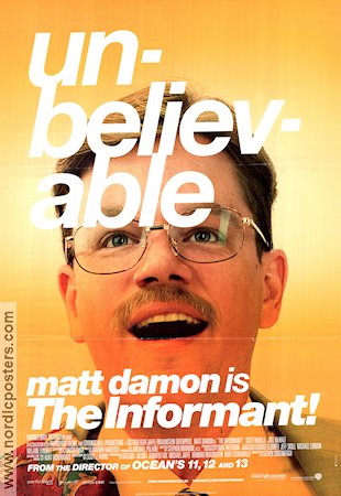 The Informant 2009 poster Matt Damon Tony Hale Patton Oswalt Steven Soderbergh Glasögon