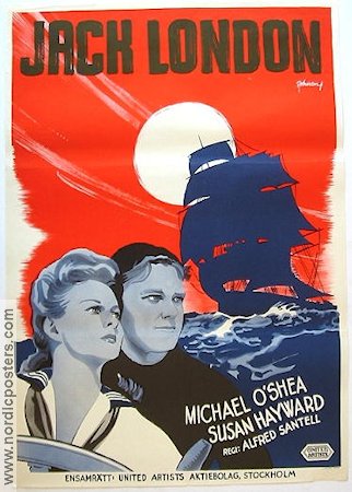 Jack London 1944 poster Michael O´Shea Susan Hayward Eric Rohman art Skepp och båtar