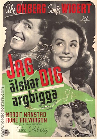 Jag älskar dig argbigga 1946 poster Sonja Wigert Margit Manstad Rune Halvarsson Åke Ohberg