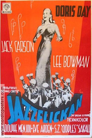 Jazzflickan 1949 poster Doris Day Jack Carson Michael Curtiz Jazz