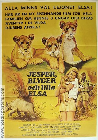 Jesper Blyger och lilla Elsa 1972 poster Joy Adamson Susan Hampshire Katter