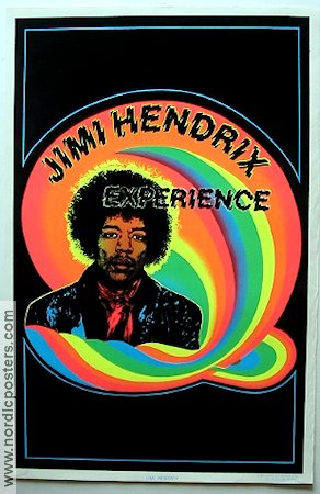 Jimi Hendrix sammetsaffisch 1981 poster Jimi Hendrix