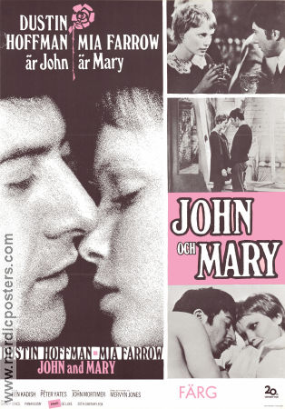 John och Mary 1969 poster Dustin Hoffman Mia Farrow Michael Tolan Peter Yates