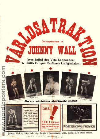 Johnny Wall Vita Leoparden 1939 affisch Johnny Wall Cirkus