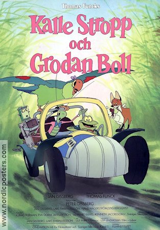 Kalle Stropp och Grodan Boll 1988 poster Thomas Funck Jan Gissberg Animerat