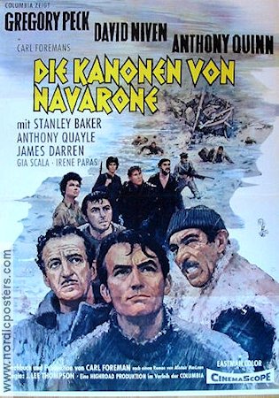Kanonerna på Navarone 1961 poster Gregory Peck David Niven Anthony Quinn J Lee Thompson Text: Alistair Maclean Hitta mer: Nazi