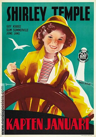 Kapten januari 1936 poster Shirley Temple Skepp och båtar