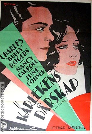 Kärlekens dårskap 1929 poster Charles Buddy Rogers Nancy Carroll Lothar Mendes