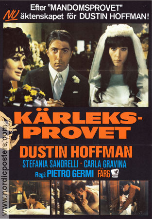 Kärleksprovet 1972 poster Dustin Hoffman Stefania Sandrelli Carla Gravina Pietro Germi
