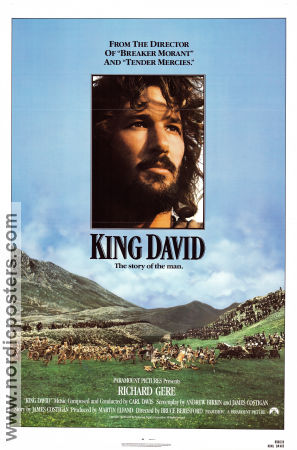 King David 1985 poster Richard Gere Edward Woodward Bruce Beresford Svärd och sandal Religion Berg