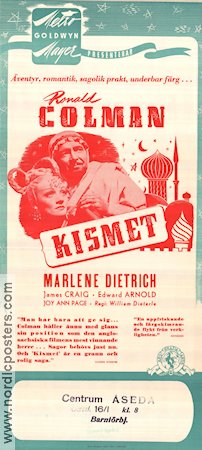 Kismet 1944 poster Marlene Dietrich Ronald Colman