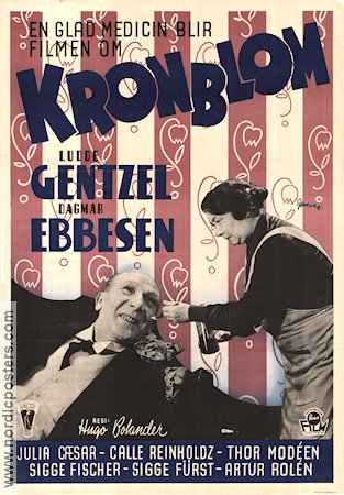 Kronblom 1947 poster Ludde Gentzel Dagmar Ebbesen Julia Caesar Hugo Bolander Från serier