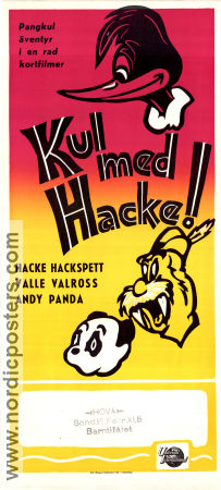 Kul med Hacke 1952 poster Woody Woodpecker Hacke Hackspett Andy Panda Valle Valross Walter Lantz Animerat