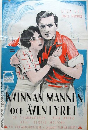 Kvinnan mannen och äventyret 1923 poster Lila Lee James Kirkwood Eric Rohman art