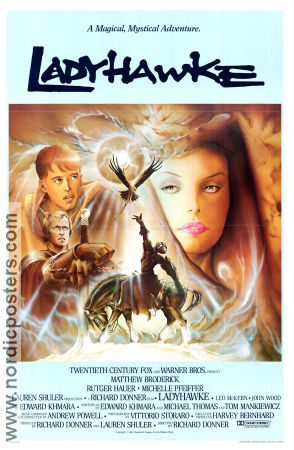 Ladyhawke 1985 poster Matthew Broderick Rutger Hauer Michelle Pfeiffer Richard Donner