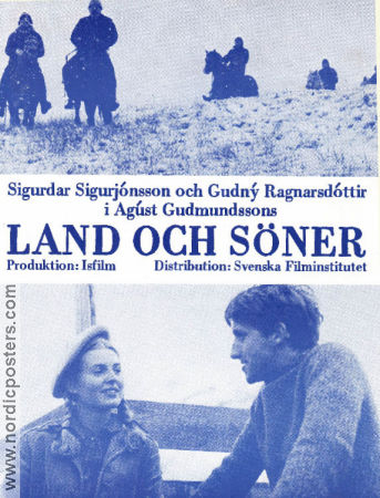 Land och söner 1980 poster Sigurdur Sigurjonsson Jon Sigurbjörnsson Jonas Tryggvason Agust Gudmundsson Island