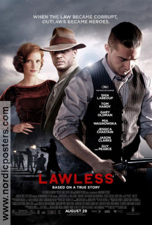 Lawless 2012 poster Shia LaBeouf Tom Hardy Guy Pearce John Hillcoat