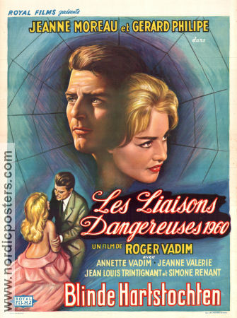 Les liasons dangereuses 1960 1959 poster Jeanne Moreau Gérard Philipe Annette Stroyberg Roger Vadim
