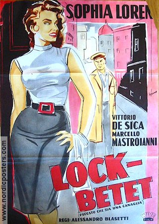 Lockbetet 1956 poster Sophia Loren Marcello Mastroianni