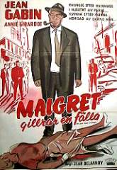 Maigret gillrar en fälla 1956 poster Jean Gabin